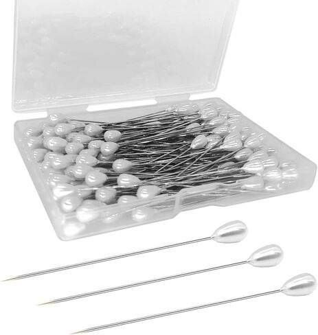 Corsage Boutonniere Pins, 150pcs Faux Pearl Head Sewing Pins, Straight Pins Wedding Bouquet Pins for Crafts Jewelry Making DIY Fabric Wedding Flower Decorations (White,Pink and Gray) in Kuwait
