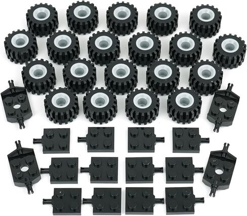 Tires Wheels and Axles Sets - 56 Pieces Brick Accessories Basic Classic Building Block Toys,Car Truck Wheels Parts in Kuwait