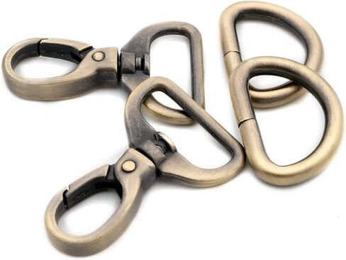 Oval Snap Hooks,with D Rings 8 Sets Purse Hardware Lobster Clasp Keychain Clip Purse Making Accessories (Gunmetal,1") in Kuwait