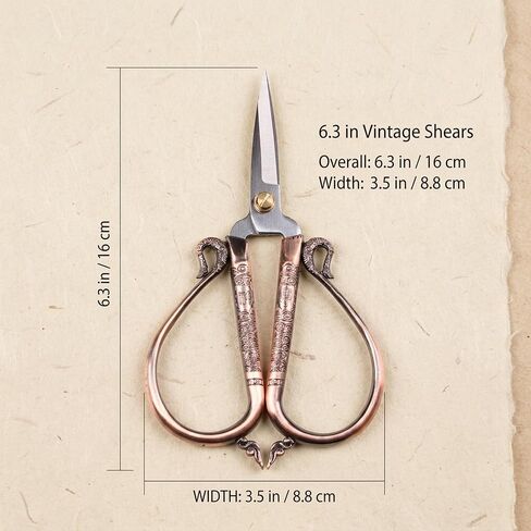 BIHRTC 6.3 Inches Vintage Style Stainless Steel Auspicious Clouds Scissors Sewing Shears DIY Tools for Needlework,Embroidery, Sewing, Craft, Art Work & Everyday Use (Copper) in Kuwait