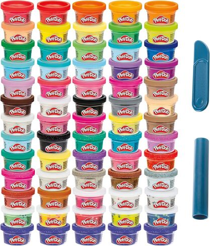 Play-Doh Ultimate Color Collection 65-Pack of Modeling Compound, Non-Toxic, 1-Ounce Fun Size Cans, Includes Sapphire, Sparkle, Confetti, Metallic Colors, and Color Burst (Amazon Exclusive) in Kuwait