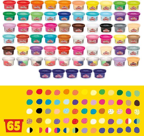 Play-Doh Ultimate Color Collection 65-Pack of Modeling Compound, Non-Toxic, 1-Ounce Fun Size Cans, Includes Sapphire, Sparkle, Confetti, Metallic Colors, and Color Burst (Amazon Exclusive) in Kuwait