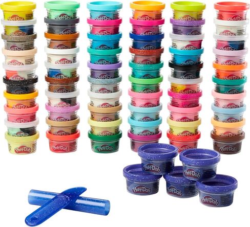 Play-Doh Ultimate Color Collection 65-Pack of Modeling Compound, Non-Toxic, 1-Ounce Fun Size Cans, Includes Sapphire, Sparkle, Confetti, Metallic Colors, and Color Burst (Amazon Exclusive) in Kuwait