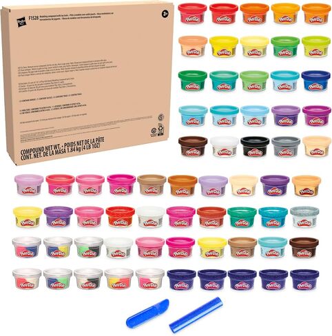 Play-Doh Ultimate Color Collection 65-Pack of Modeling Compound, Non-Toxic, 1-Ounce Fun Size Cans, Includes Sapphire, Sparkle, Confetti, Metallic Colors, and Color Burst (Amazon Exclusive) in Kuwait