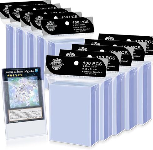 VKshop 500pcs Trading Card Sleeves,Toploader Card Protection for Baseball Cards, Matte Card Sleeves Fit for Yugioh,Football,Magic,Sports Cards(5 Colours, 66 * 91mm) in Kuwait