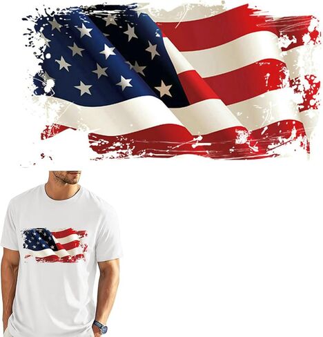 American Flag Iron on Patch Heat Transfer Stickers for Jackets Jeans T-Shirt Clothing Decorations Women Men Kids Large Patch Decal in Kuwait
