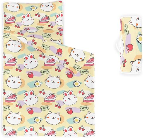 Nap Mat -Colorful Gamepad Sleeping Bag with Removable Pillow - Daycare and Sleepovers Preschool Kindergarten Bedding Set for Kids Toddler Boys Girls in Kuwait