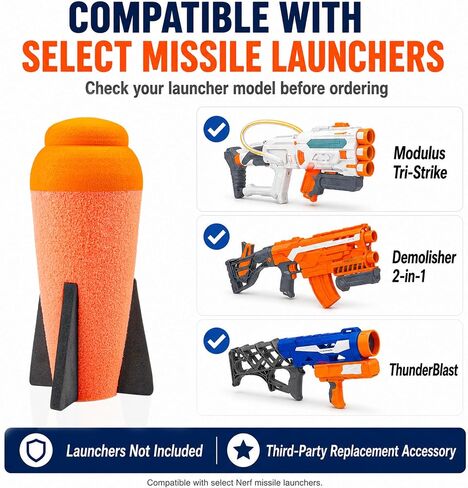 إعادة تعبئة صواريخ Aevdor Mega لسلسلة Nerf N-Strike Elite، 12 عبوة، رصاصات صواريخ رغوية متوافقة مع مسدس Nerf Blaster in Kuwait