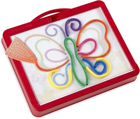 Melissa & Doug Rainbow Cord Picture & Pattern Maker Draw with Cords – 39 Cords, 6 Double-Sided Cards to Trace in Kuwait