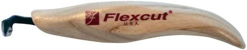 Flexcut Right-Handed 3/16 Inch Scorp KN22 | Gouge for Wood Carving | Essential Wood Carving Tools for Hollowing Deep Narrow Cavities| Ergonomic Ashwood Handles| 1095 High Carbon Steel Blade in Kuwait