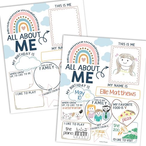 Hadley Designs 20 Boho Read All About Me Posters for Elementary School Posters-All About Me Posters Elementary School Supplies for Teachers and Classroom, Star Student Posters in Kuwait