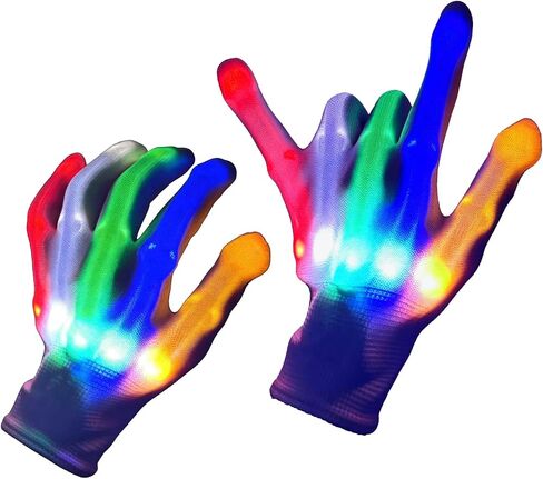 COTRUERE Led Light up Gloves Rave Light Glowing Finger Gloves Cool Party Favor Toys for Kids and Adults Stocking Stuffers Halloween Christmas Easter Birthday Parties Gifts in Kuwait