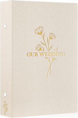 Lanpn Couples Scrapbook Photo Album - The Story of Us, Linen Wedding Anniversary Self Adheisve Picture Book holds 4x6 5x7 A5 Photo for Love Newlywed Valentine's Day (Large 40 Sheets/80 Pages, Beige) in Kuwait