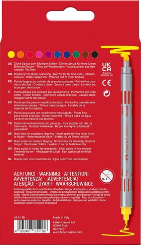 Faber Castell 151110 Plastic Double-Ended Felt Tip Pen (Pack of 10) in Kuwait