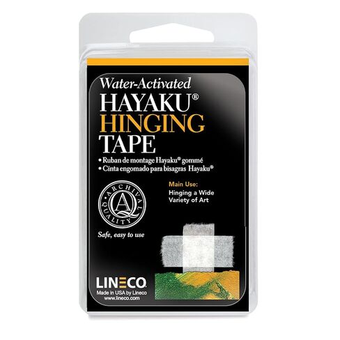Lineco Water-Activated Hayaku Hinging Tape 1" X 100 Feet, Archival, Acid-Free and Strong, Used for Hinge Artwork, Repairing Paper, Bookbinding and Conservation. in Kuwait