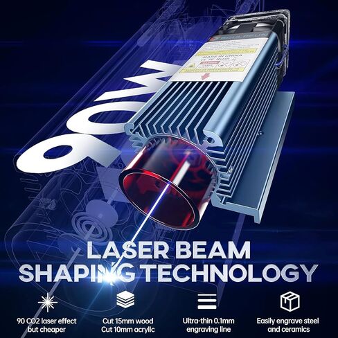 ماكينة نقش بالليزر S10، ماكينة قطع ونقش بالليزر بقوة بصرية 10 وات ذات دقة أعلى مع قضيب منزلق خطي صناعي على شكل حرف X وأنبوب فوهة مساعدة الهواء للخشب المعدني in Kuwait