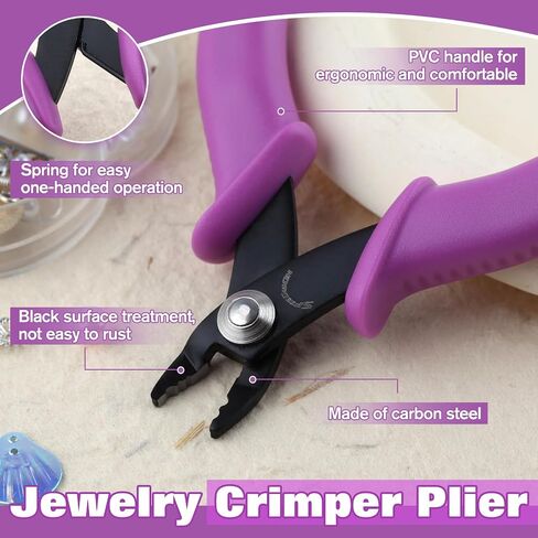 SPEEDWOX Bead Crimping Pliers Jewelry Crimper Plier for Beading Micro Tube Beads Crimper Micro Crimping Pliers Bent 2 holes Multi Use DIY Jewelry Craft Beading Hobby for 2mm-3mm Beads and Tubes in Kuwait