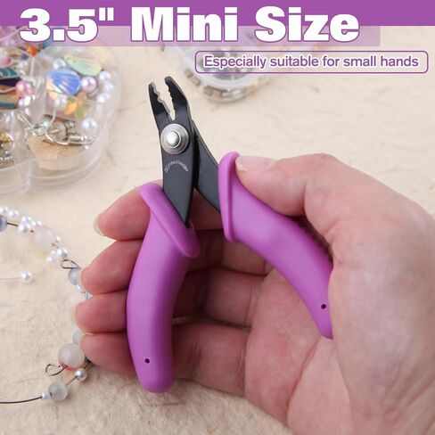 SPEEDWOX Bead Crimping Pliers Jewelry Crimper Plier for Beading Micro Tube Beads Crimper Micro Crimping Pliers Bent 2 holes Multi Use DIY Jewelry Craft Beading Hobby for 2mm-3mm Beads and Tubes in Kuwait