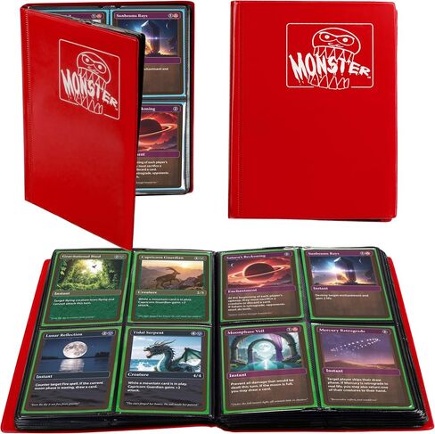 Monster Binder - 4 Pocket Trading Card Album - Holofoil Purple (Anti-Theft Pockets Hold 160+ Cards) in Kuwait