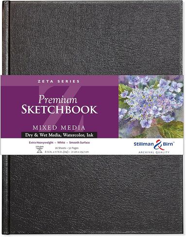 Stillman & Birn Zeta Series Hardbound Sketchbook, A4 (8.25" x 11.75"), 270 gsm (Extra Heavyweight), White Paper, Smooth Surface in Kuwait