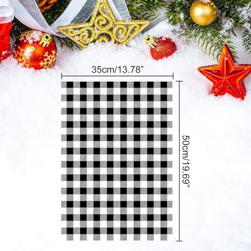 Whaline 60 Sheets Christmas Tissue Paper 14 x 20inch Red Black Buffalo Plaid Tissue Gift Wrapping Paper for DIY Crafts Gift Bags Holiday Party Supplies in Kuwait