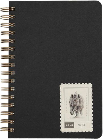 Kolo 7x10 Sketch Book, Spiral Bound, 50lb/74gsm, Ideal for Pencil, Colored Pencil, and Charcoal, 60 Sheets in Kuwait