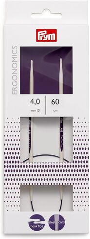 Prym 60 cm 4.00 mm Circular Knitting Pins/Needles, Ergonomic Design, 4mm x 60cm Length, 17 x 3 x 1 cm, Multi-Colour in Kuwait