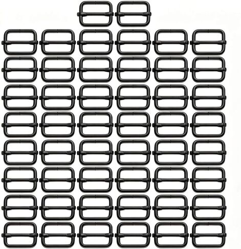 BIKICOCO Metal Slide Adjuster Buckle Tri-Glides with Movable Center Bar, for Straps, 0.8 x 0.6 Inch, Bronze, Pack of 50 in Kuwait