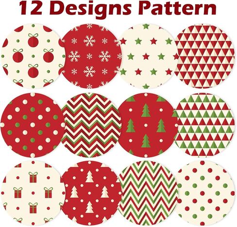 12" Christmas Pattern Paper & Sticker Kit Red Scrapbook Premium Specialty Paper Double-Sided 12"x12" with 12 Designs 36 sheets for Scrapbooking Card Making Crafting in Kuwait