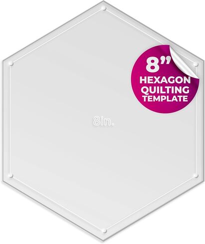 Hexagon, Circle, and Square Acrylic Quilting Templates, 4", 3", 2", 1" with 1/4" Seam Allowance - 12 Pieces in Kuwait