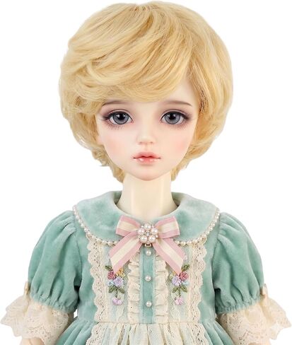 شعر مستعار قصير مموج من Miss U Hair بطول 22.86 سم × 25.4 سم موديل BJD MSD DOD in Kuwait