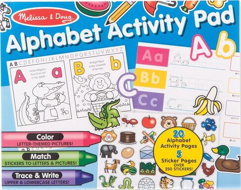 Melissa & Doug Alphabet Activity Sticker Pad for Coloring, Letters (250+ Stickers) - Kids Activity Books, Learning Activities For Kids Ages 4+ in Kuwait