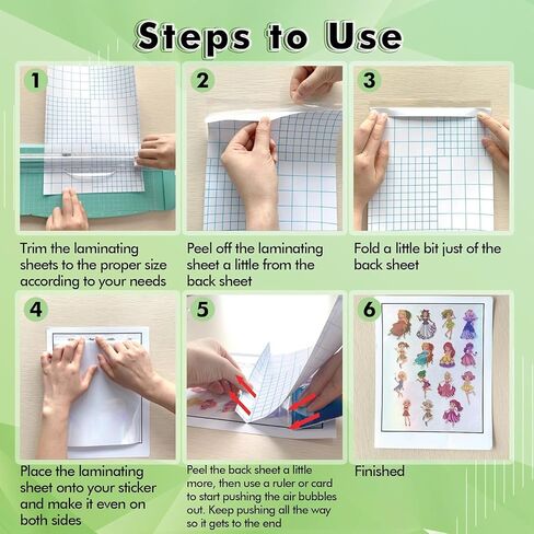 Koala Self Adhesive Laminating Sheets - 9 x 12 Inch Self Laminating Sheets, No Machine Needed Clear Self Sealing Laminate Sheets for Stickers, Photos - 5 Sheets in Kuwait