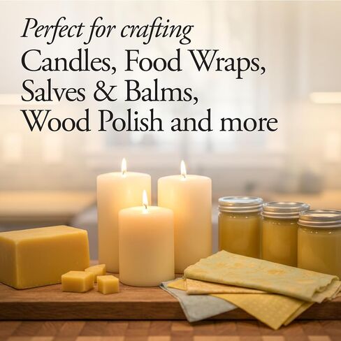 Dutchman’s Gold Canadian Yellow Beeswax Block (454g or 1oz Pack of 12) - Cosmetic-Grade Natural Beeswax for Candle Making, Soap, Crafts, Beauty - Pure Beeswax Bars - Safe and Easy to Melt in Kuwait