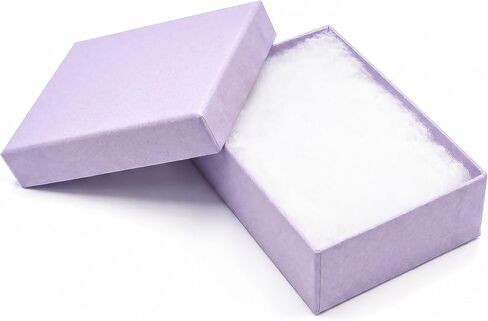 The Display Guys - 100-pack #32 Cotton Filled Kraft Paper Jewelry Boxes Gift Cases - Light Lavender (3 1/4" x 2 1/4" x 1") in Kuwait