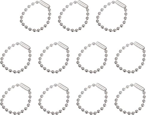 HARFINGTON Ball Bead Chains, 3.15" 24Pcs Pull Chain Extension with Matching Connectors for Key Chains Tags Craft Projects Jewelry Making, Silver in Kuwait
