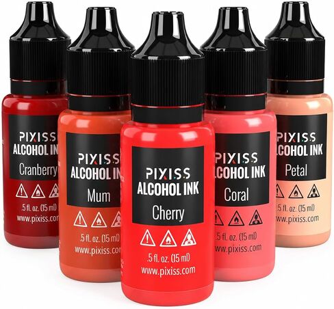 Pixiss Brown Alcohol Ink Set - 5 Shades of Highly Saturated Alcohol Ink for Epoxy Resin Supplies, Yupo Paper, Tumblers, Coasters - Resin Colorant for Epoxy Resin and Resin Art Supplies in Kuwait