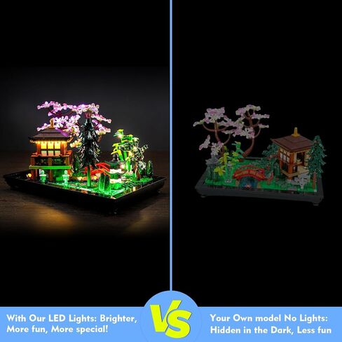 LocoLee RC LED Light Kit for Lego Tranquil Garden 10315 Zen Garden, Remote Control DIY Lighting Set Compatible with Lego Japanese Architecture 10315 Building Set (Lights Only, No Models) in Kuwait