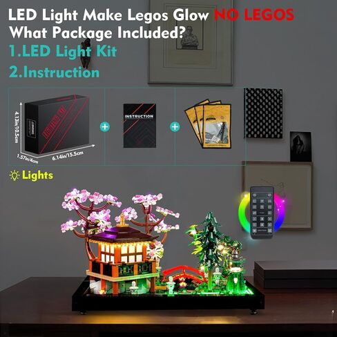 LocoLee RC LED Light Kit for Lego Tranquil Garden 10315 Zen Garden, Remote Control DIY Lighting Set Compatible with Lego Japanese Architecture 10315 Building Set (Lights Only, No Models) in Kuwait