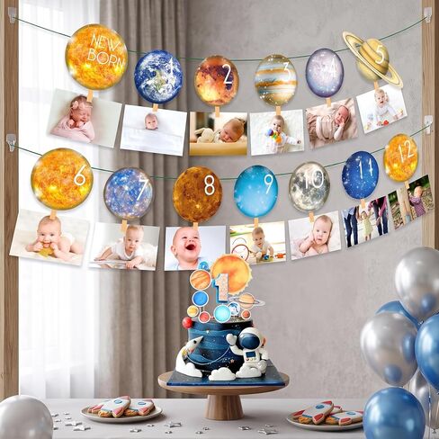 First trip Around the Sun Birthday Decorations Space Photo Banner 1st Trip Around The Sun Birthday Decorations Space 12 Months Photo Banner Space First Birthday Decoration in Kuwait