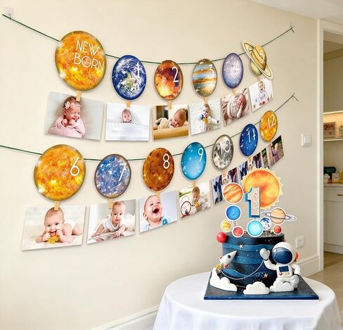 First trip Around the Sun Birthday Decorations Space Photo Banner 1st Trip Around The Sun Birthday Decorations Space 12 Months Photo Banner Space First Birthday Decoration in Kuwait