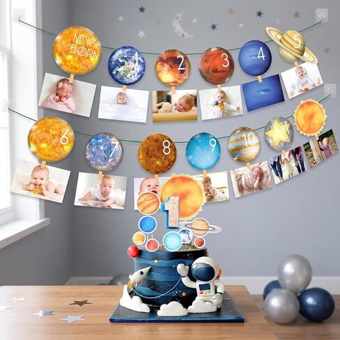 First trip Around the Sun Birthday Decorations Space Photo Banner 1st Trip Around The Sun Birthday Decorations Space 12 Months Photo Banner Space First Birthday Decoration in Kuwait