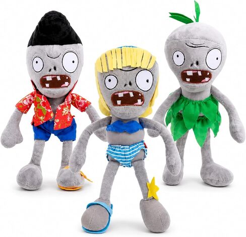 Dyharnsty 3Pcs Plants vs Zombies Plush Toys Zombie Sets,Ducky Zombie Newspaper Zombie & Conehead Zombie,Soft Figure Doll Plants vs Zombies Toys PVZ Plush 1 2 for Birthday,Party,Halloween & Christmas in Kuwait