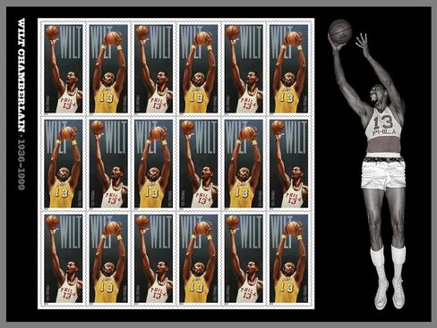 2014 Wilt Chamberlain Sheet of 18 Forever Stamps Scott 4950-51 By USPS in Kuwait