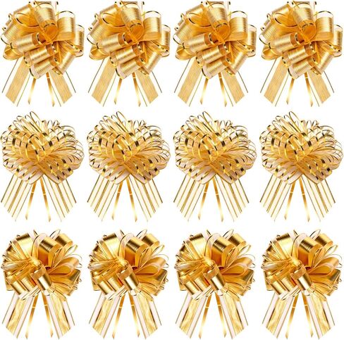 Shindel 30PCS Silver Pull Bows, Large Christmas Pull Bows Shiny Gift Wrapping Bows for Christmas Holiday Wedding Gift Box Baskets Decoration in Kuwait