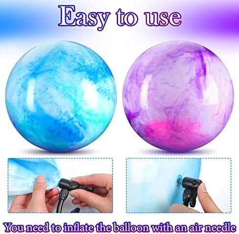 Deekin 4 Pcs 15 Inches Marbleized Bouncy Balls Large Size Cloud Inflatable Ball Colorful PVC Playground Sensory Balls Bouncy Toys Beach Balls for Adult Pet Playing Outdoor Pool Game Party Supplies in Kuwait