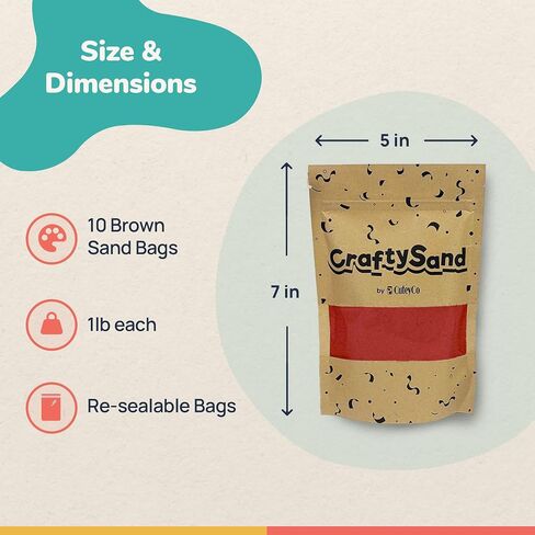 CuteyCo Crafty Sand Pack - 10 Colors: 11 lbs of Vibrant Craft Sand & Play Sand in Kuwait