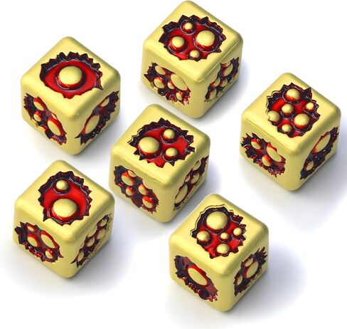 مجموعة النرد المعدنية FONVGOGO Bullet D6 6 قطع، فريدة من نوعها ذات 6 جوانب رائعة لـ DND RPG Warhammer Dungeons and Dragons ذات الطابع الغربي، ملحقات Shadowrun D&D (D6 Bullet Copper) in Kuwait