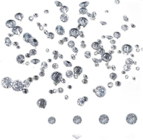270pcs Clear Cubic Zirconia Stone 5 Sizes Faceted CZ Rhinestone Cabochons 2-6mm Diamond Shape Crystal Gem Beads Pointed Back for Nail Art Earring DIY Craft Jewelry Ring Making in Kuwait