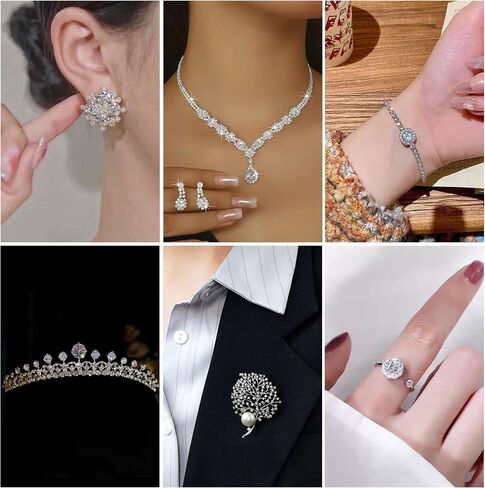 270pcs Clear Cubic Zirconia Stone 5 Sizes Faceted CZ Rhinestone Cabochons 2-6mm Diamond Shape Crystal Gem Beads Pointed Back for Nail Art Earring DIY Craft Jewelry Ring Making in Kuwait
